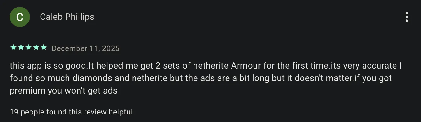 Google Play review by Caleb Phillips - 5 stars