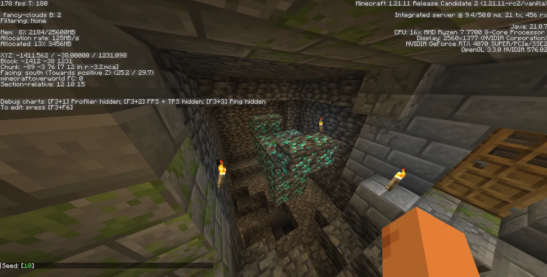 22 diamond vein thanks to the ore finder on this app lol this is crazy